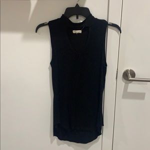 Halter top with deep v neck opening